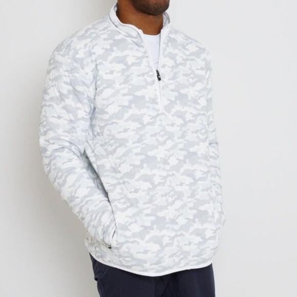 AndersonOrd Performance NWOT Men's White Camo Wave Pattern Corlys Pullover Large - Picture 1 of 10